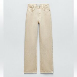 Zara Long Length Straight Leg Sand Jean - size 4/27. Never worn.